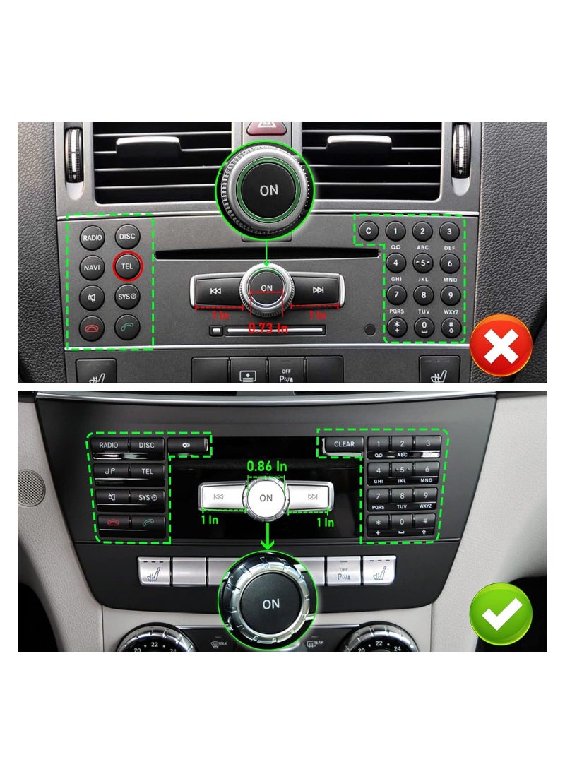 Compatible with Mercedes Benz Radio Button Cover Stickers, X204/W204 Volume Button Sticker Radio ON Button Cover for B Class W246/C Class W204/ E Class W212/ G Class/ML W166 CL/SL/CLA/CLS/SLK
