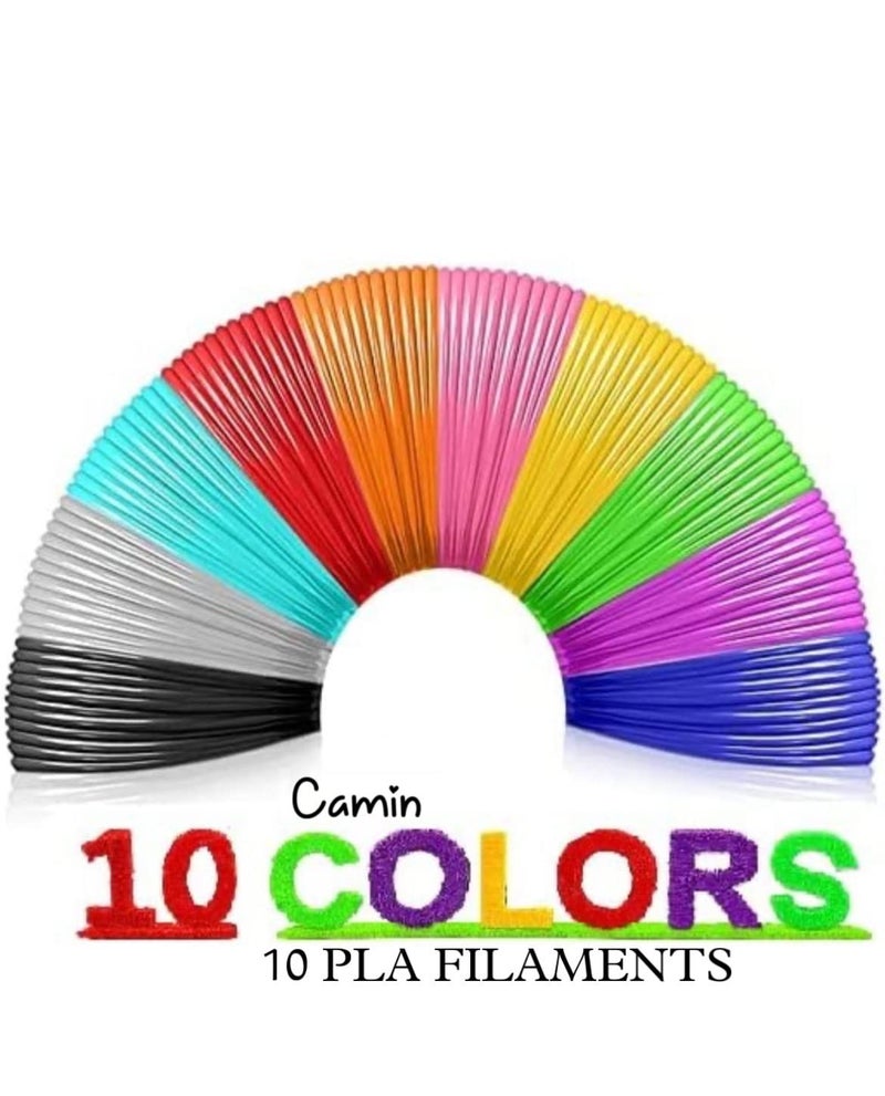 Camin PLA 3D Pen Filaments | 10 Colors x 5 mtr 3D Pen Filament Refills 1.75 mm PLA - Image 2