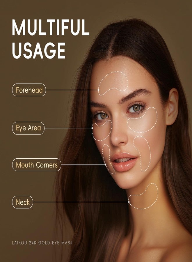 24K Gold Under Eye Patches with Collagen & Hyaluronic Acid, Eye Patches for Puffy Eyes and Dark Circles, Gentle Under eye Mask for All Skin Types, 24 Pairs - Image 5