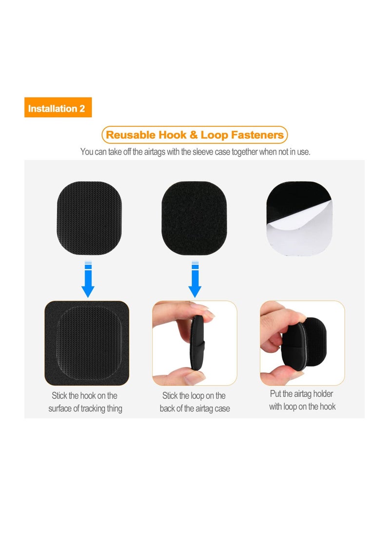 Y&D - Airtag Holder Case Sticker Cover (2 Pack), Stick-On Mount with Protective Sleeve, Compatible Apple Airtags, Ideal for TV Remote, Luggage, Bike, Car, Laptop, and More, Black - Image 1