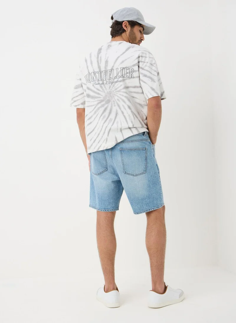 Matalan Mid Wash Loose Fit Denim Shorts