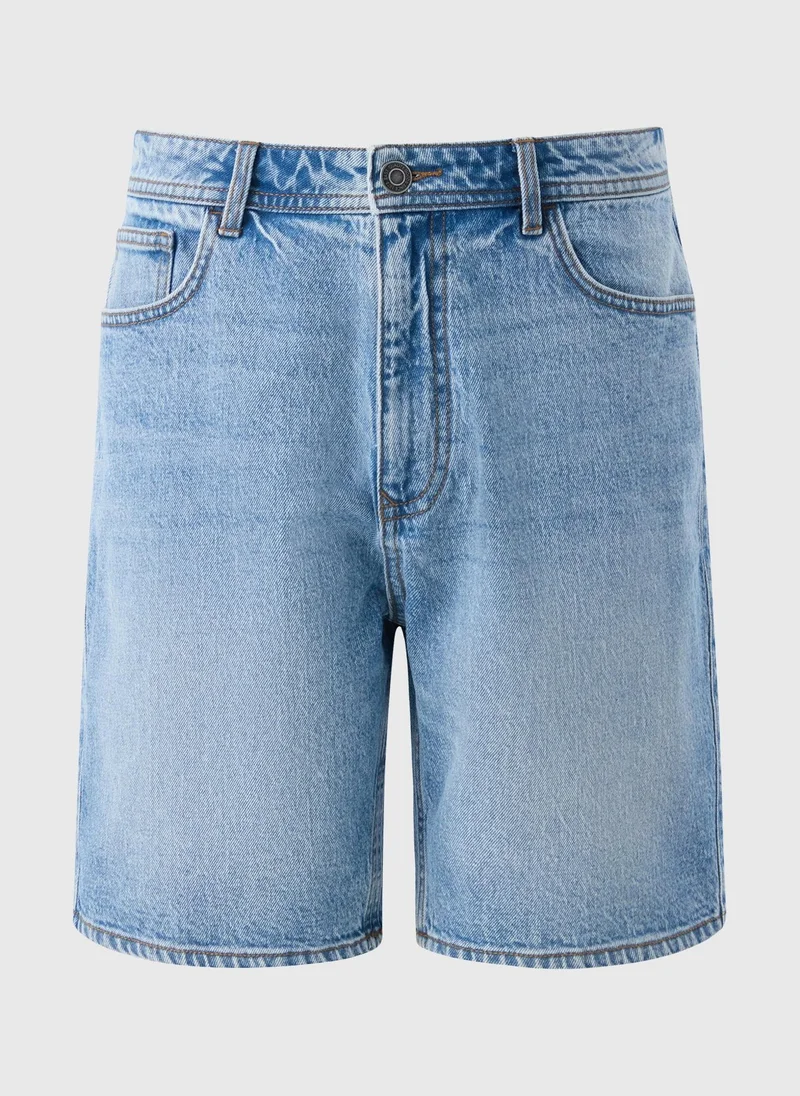 Matalan Mid Wash Loose Fit Denim Shorts