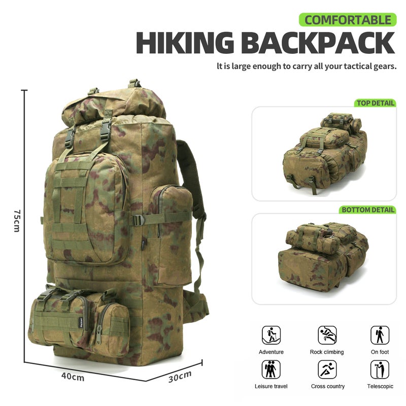 King'sGuard 100L Camping Hiking Backpack Molle Rucksack Military Camping Backpacking Daypack - Image 5