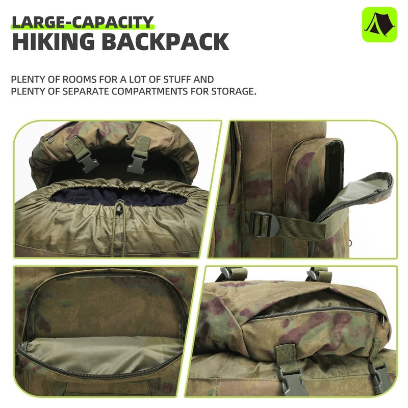 King'sGuard 100L Camping Hiking Backpack Molle Rucksack Military Camping Backpacking Daypack - Image 3