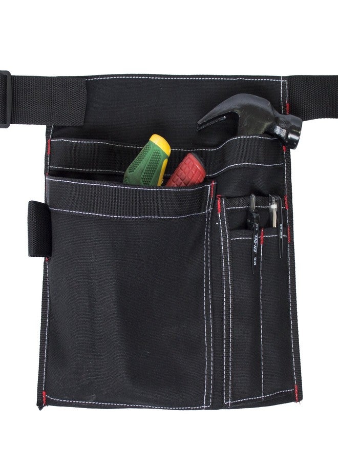 MDSTOP Tool Pouch MDSTOP Single Side Apron with 5 Pockets and 1 Hammer Loop, Fits for Hammer, Pencils, Screwdrivers etc. (Black) - Image 1