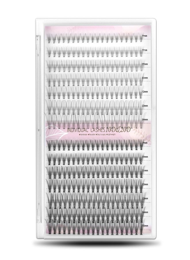 WONSIS Individual Lashes, Lash Clusters, 280 Pcs 10D/20D Mixed Individual Lash Extensions, Natural Soft Lightweight Reusable DIY Eyelash Extensions, Thickness 0.07mm C Curl False Eyelashes - Image 1