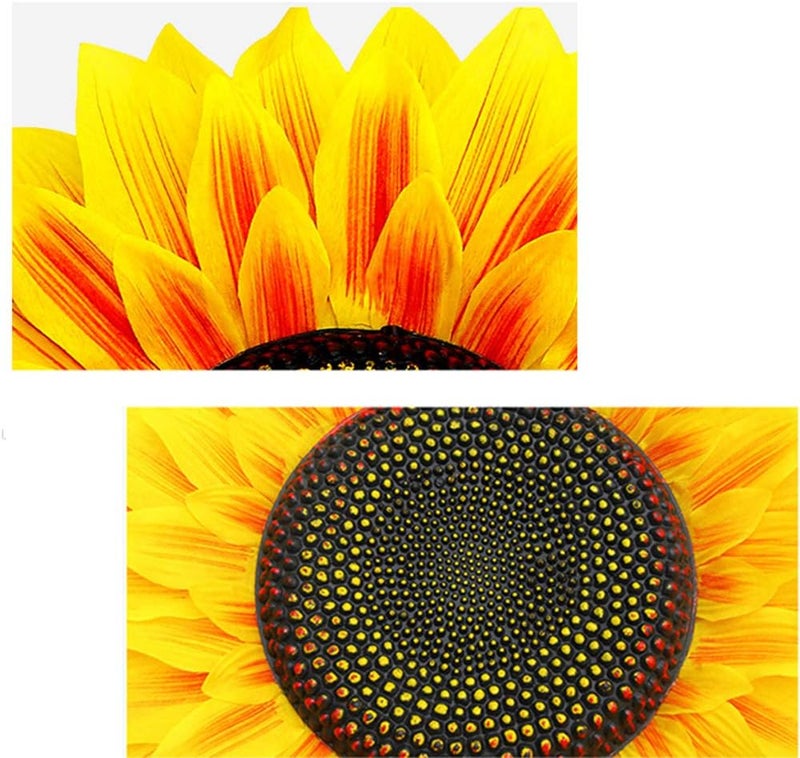 Ulfanit 3D Sunflower Wall Decals  4pcs in 8inch  10inch Lifelike Removable Art DIY Sunflower Decor for Kindergarten Birthday Party Home Girls Room - Image 4