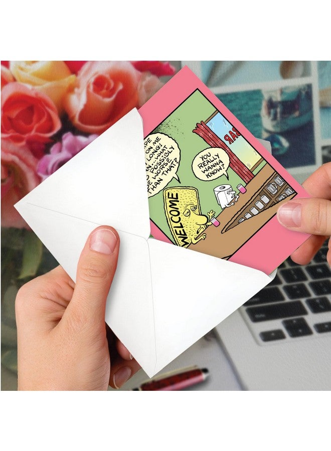 NobleWorks Funny Cartoon Birthday Greeting Card for Men and Women with 5 x 7 Inch Envelope (1 Card) Bday Welcome Mat C9283BDG - Image 4