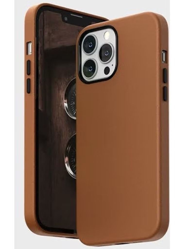 إيف حافظة جلدية من مجموعة Noble لهاتف iphone 14 pro max تغطية كاملة بني - Image 1