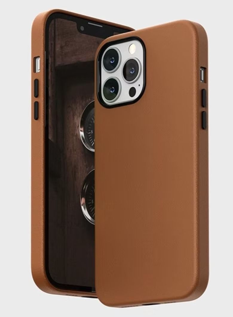 إيف حافظة جلدية من مجموعة Noble لهاتف iphone 14 pro max تغطية كاملة بني - Image 3