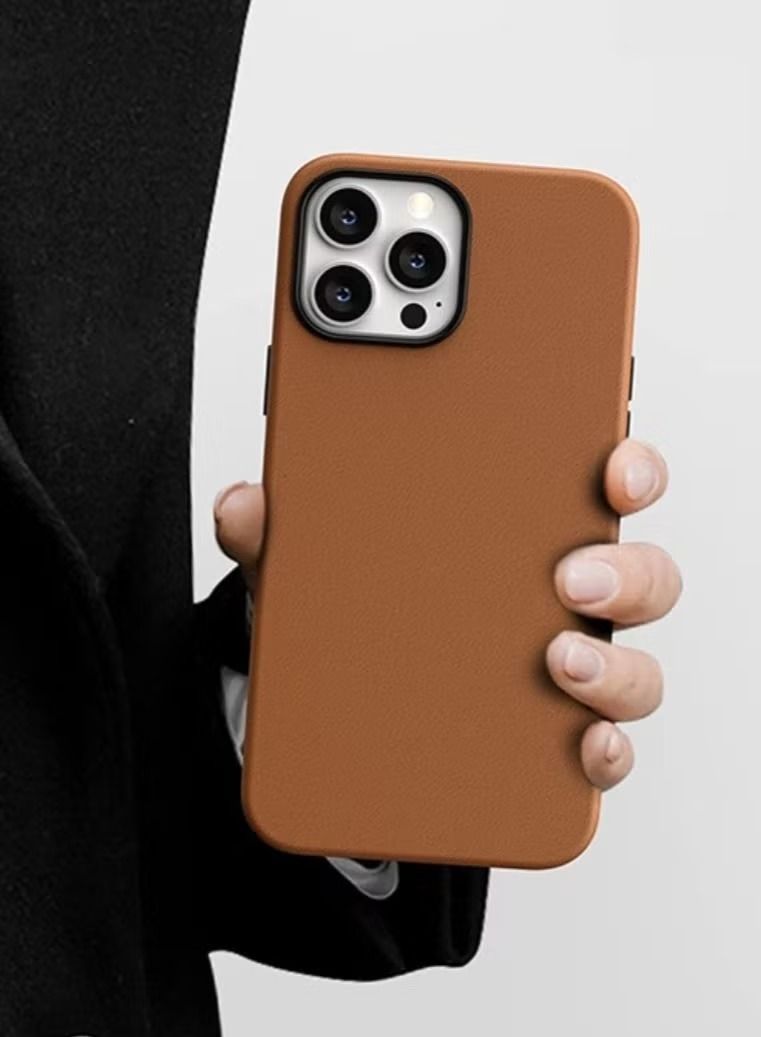 إيف حافظة جلدية من مجموعة Noble لهاتف iphone 14 pro max تغطية كاملة بني - Image 4