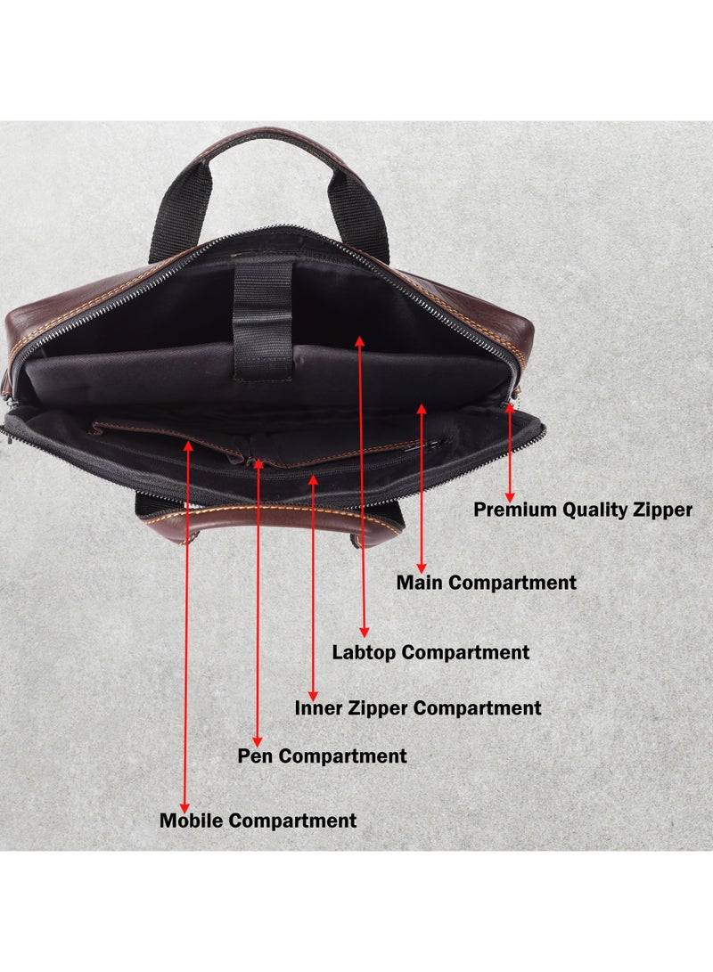 LAVERI LEATHER Genuine Leather Office And Travel Document Laptop bag - Style Code 2817  - Image 3