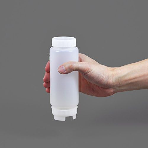 FIFO FIFO Squeeze Bottle Refillable 12 oz  Blue Tip Large Valve Dispenser for Thick Condiments Sauces Batter and Dressing  Self Sealing No Drip No Hassle  3 Pack  - Image 3