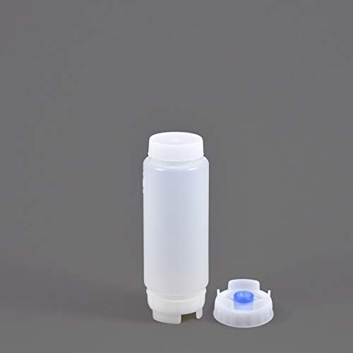FIFO FIFO Squeeze Bottle Refillable 12 oz  Blue Tip Large Valve Dispenser for Thick Condiments Sauces Batter and Dressing  Self Sealing No Drip No Hassle  3 Pack  - Image 2