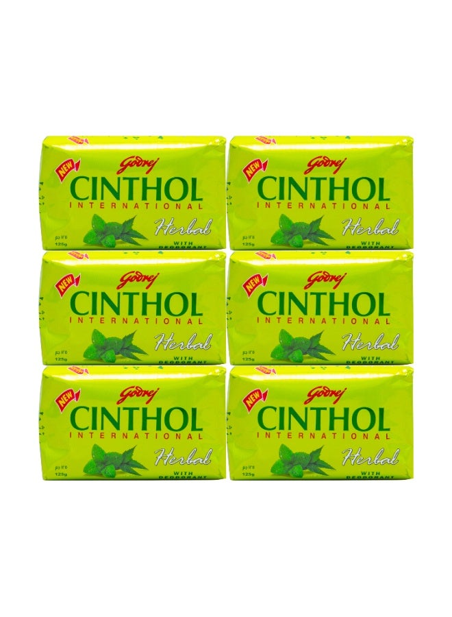 Cinthol Godrej Cinthol Herbal Soap 125g X 6Pcs, Refreshing Herbal Fragrance, Cleansing & Freshness - Image 1