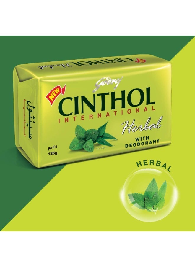 Cinthol Godrej Cinthol Herbal Soap 125g X 6Pcs, Refreshing Herbal Fragrance, Cleansing & Freshness - Image 4