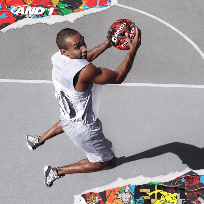 AND1 Enigma Rubber Basketball: Official Regulation Size 7 (29.5 inches) Street Basketball - Deep Channel Construction Streetball, Made for Indoor Outdoor - Image 3