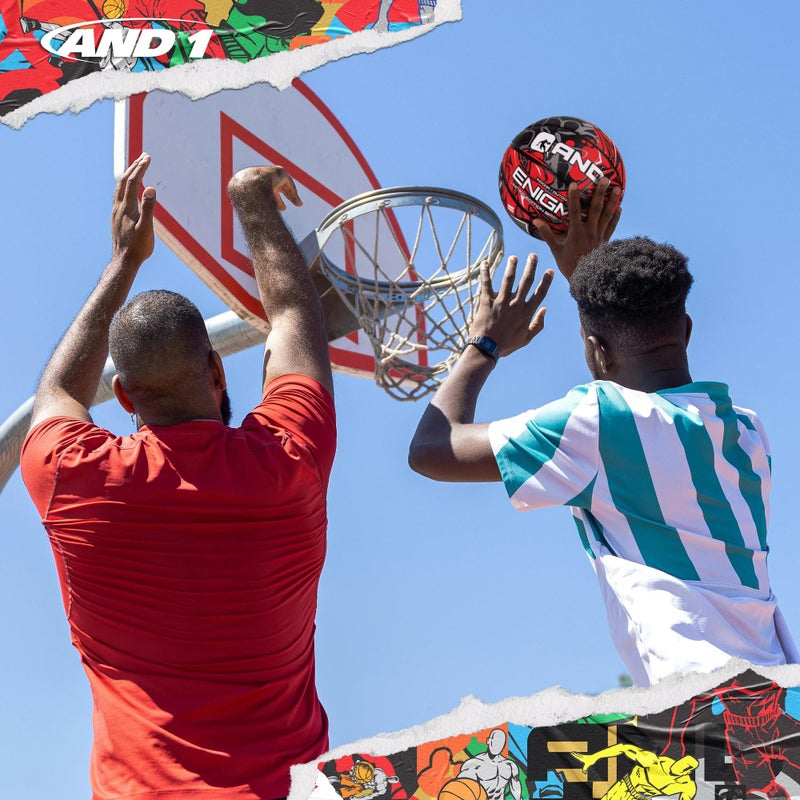 AND1 Enigma Rubber Basketball: Official Regulation Size 7 (29.5 inches) Street Basketball - Deep Channel Construction Streetball, Made for Indoor Outdoor - Image 5
