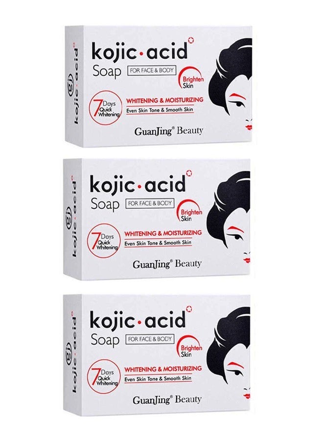 KOJIC ACID Three Pieces Of Kojic Soap For Face And Body 120 x 3 g  - Image 1
