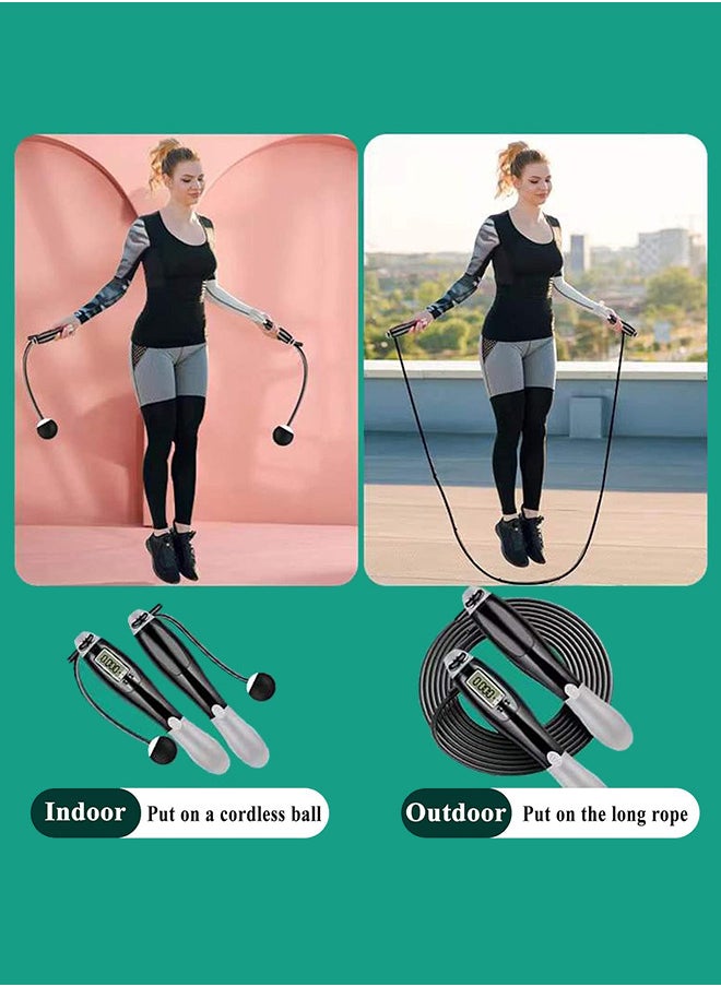 Generic - Adjustable Length Counting Skipping Rope with Calorie Counter - Multimode Skipping Rope with Calories - 360° anti-winding - Cordless Jumping Rope For Fitness Exercise Gym - Image 1