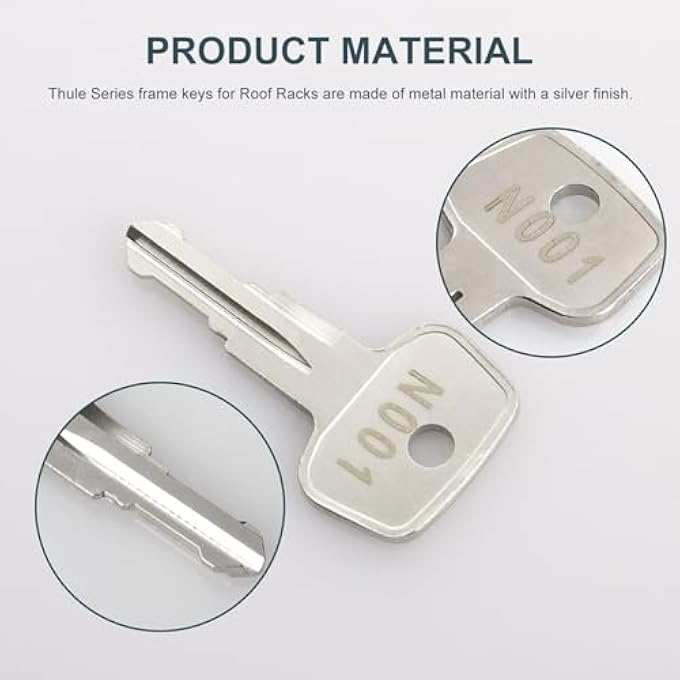 rayihni N001 Thule Series Frame Keys,Thule Key Replacement for Roof Racks, Carriers, Crossbars.Replacement Keys for Yakima and Thule Ski, Roof, Cargo Box, Carrier Racks and Crossbars[2 Pack] - Image 3