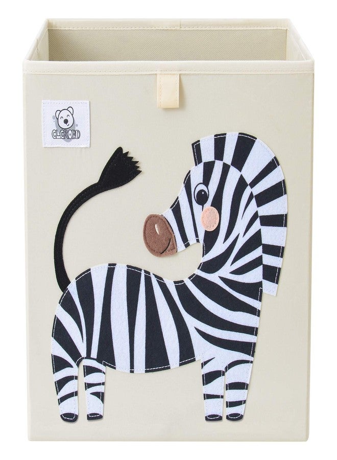 CLCROBD Foldable Animal Cube Storage Bins Fabric Toy Box/Chest/Organizer for Toddler/Kids Nursery, Playroom, 13 inch (Zebra) - Image 1