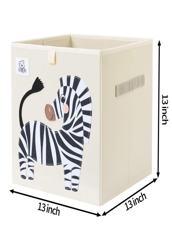 CLCROBD Foldable Animal Cube Storage Bins Fabric Toy Box/Chest/Organizer for Toddler/Kids Nursery, Playroom, 13 inch (Zebra) - Image 2