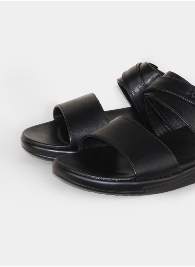 BOTELI High Quality Men's Leather Outdoor Beach Sandals Thick Sole Summer 40-45 Big Size Slippers  - Image 2