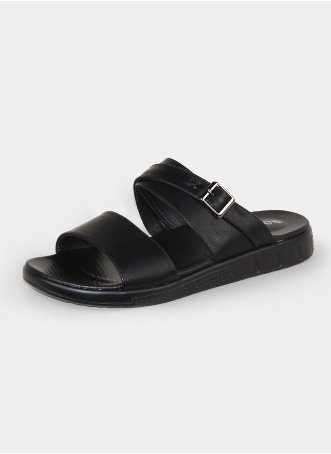 BOTELI High Quality Men's Leather Outdoor Beach Sandals Thick Sole Summer 40-45 Big Size Slippers  - Image 5