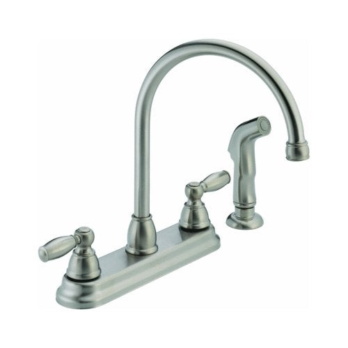 Peerless Claymore 2-Handle Kitchen Sink Faucet with Side Sprayer, Stainless P299575LF-SS - Image 1