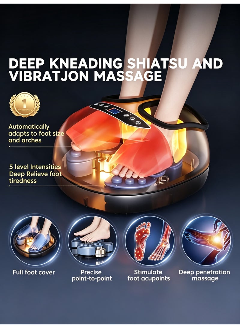 Sumkyle Foot Massager, Heated Foot Massager with 3 Intensity Levels and 3 Smart Timers, Deep Kneading Electric Foot Massage Machine for Neuropathy & Plantar Fasciitis Relief - Image 4