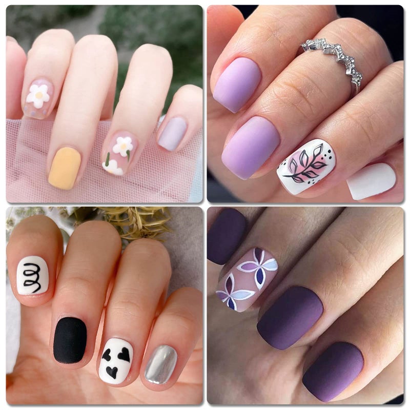 LuckForever 360pc Kids Press on Nails Matte Short Square Fake Acrylic Nails Tips Full Cover French Colored Artificial Fingernails Manicure Decor for Kids Girls Women Nail Design - Image 5