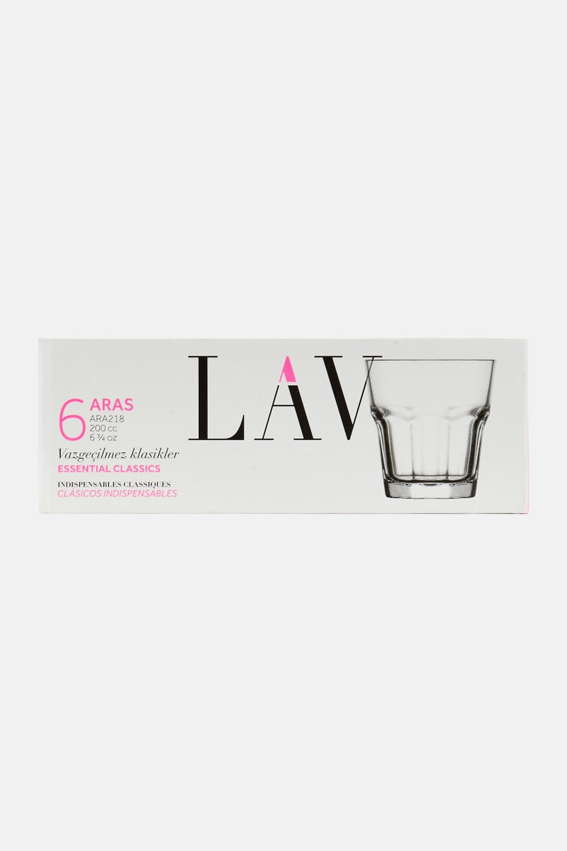 LAV 6 Pieces Transparent Glass 200 Ml - Image 3