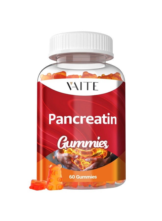 VAITE Pancreatin Enzyme Gummies 1000mg - Enzyme Blend for Protein & Carbohydrate Digestion - Digestive Support for Adults with Protease, Amylase & Lipase - Vegan Formula - Non-GMO, Gluten-Free - 60 Gummies - Image 1