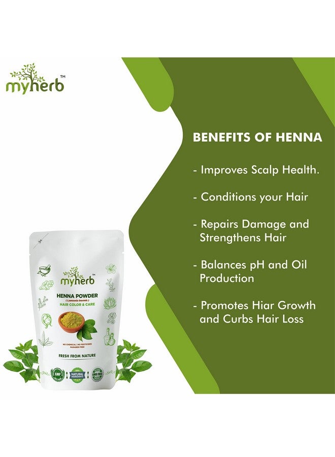 myherb Pure Natural 100% Organic Heena Powder (Lawsonia Inermis) || 227 Gm/0.5 Lbs || Ayurvedic Formula || For Hair Mask || For Men & Women - Image 3