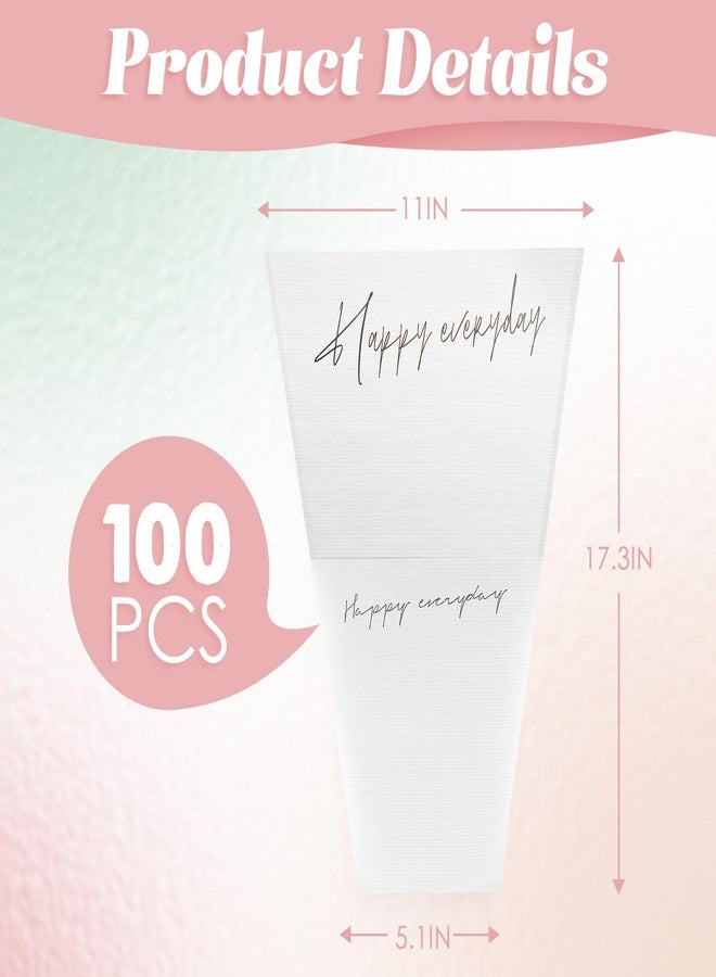 Harloon 100 Pcs Flower Wrapping Bags 11 x 5.1 x 17.3in Kraft Paper Flower Sleeves for Bouquet Clear Flower Wrapping Paper Multiple Flower Packaging Bag for Mother's Day Anniversary Wedding (White) - Image 2