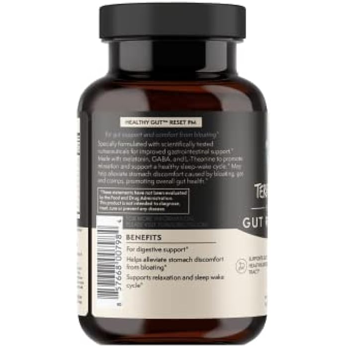 TERRA ORIGIN Healthy Gut Reset PM | 60 Veggie Capsules | Natural Sleep Aid Supplement for Sleep & Wake Cycles | GABA, L-Theanine, Melatonin, L-Glutamine, Licorice Root, Slippery Elm Root - Image 4