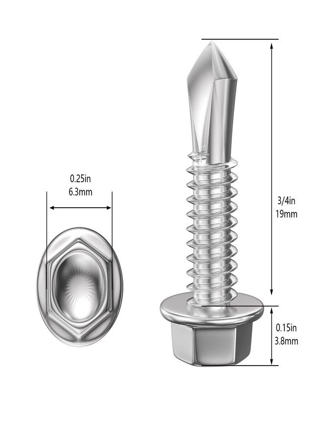 Wensilon (300Pcs) #8×1.8cm, Hex Head, Self Tapping Screws, 410pcs Stainless Steel Screws, TEK Screws, Self Tapping Screws, Self Tapping Screws - Image 2
