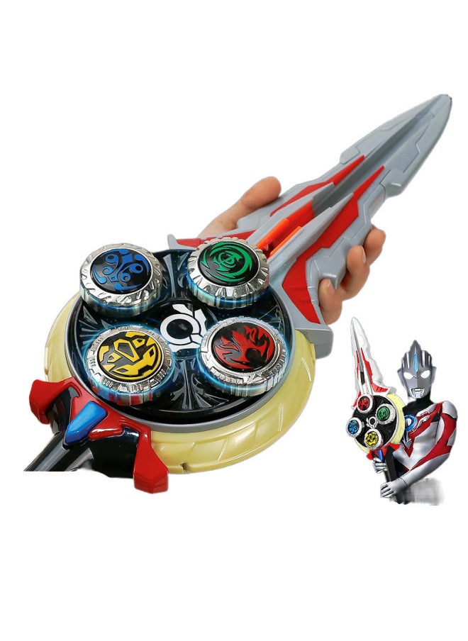 Gyro Ob Langrisser Magic * Magic * Tuo Screw Sword Rotating Combat Weapon Children's Boy's Birthday Toy-Color:1 Piece Of Gyro [shenguang Stick + Sublimator] 2 Types Of Free Plates