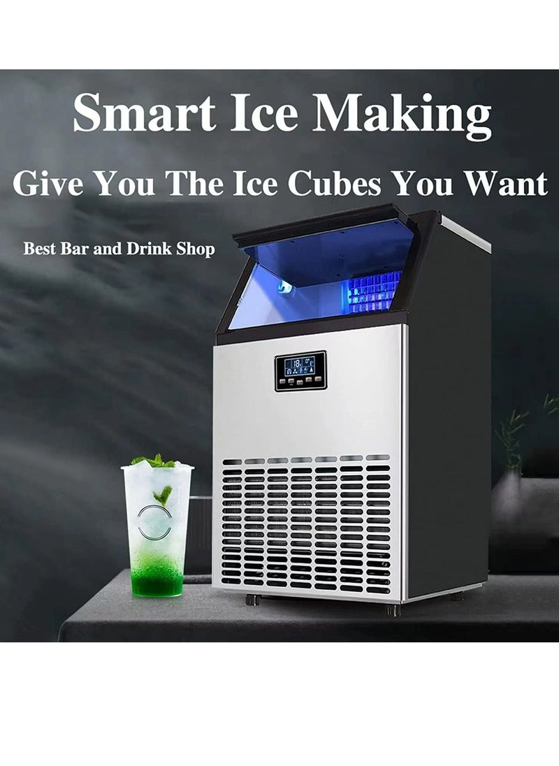 Cool Baby - Ice Maker Commercial Machine Self Clean Make 80 kg Ice in 24 Hours 15KG Storage Bin Freestanding for Restaurant Home Food Truck Use - Image 1