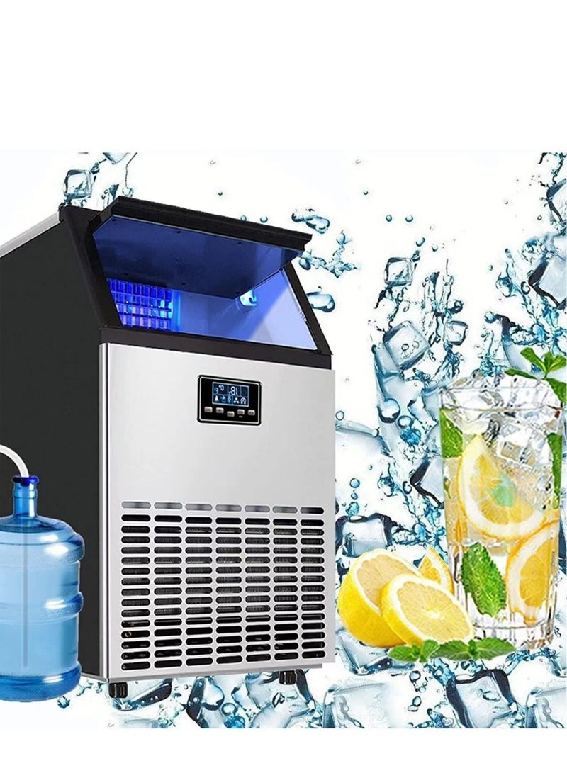 Cool Baby Ice Maker Commercial Machine Self Clean Make 55 kg Ice in 24 Hours 15KG Storage Bin Freestanding for Restaurant Home Food Truck Use - Image 1