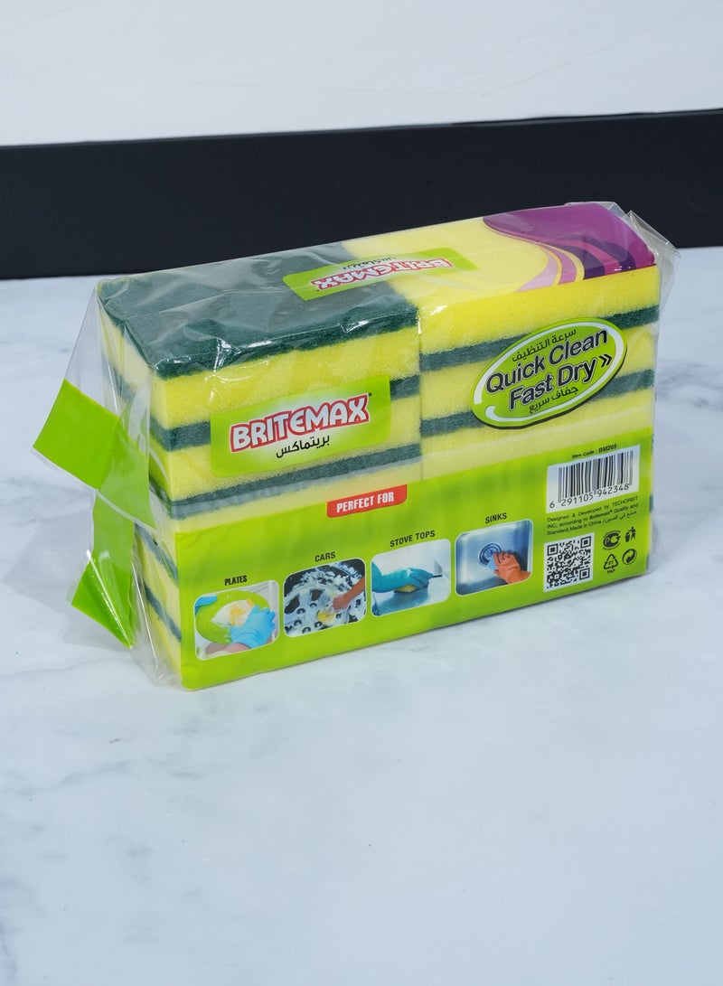 Homeway BRITEMAX SPONGE SCOURER-VALUE PACK 10PCS SP-210 Dish cleaner ,kitchen cleaner - Image 1