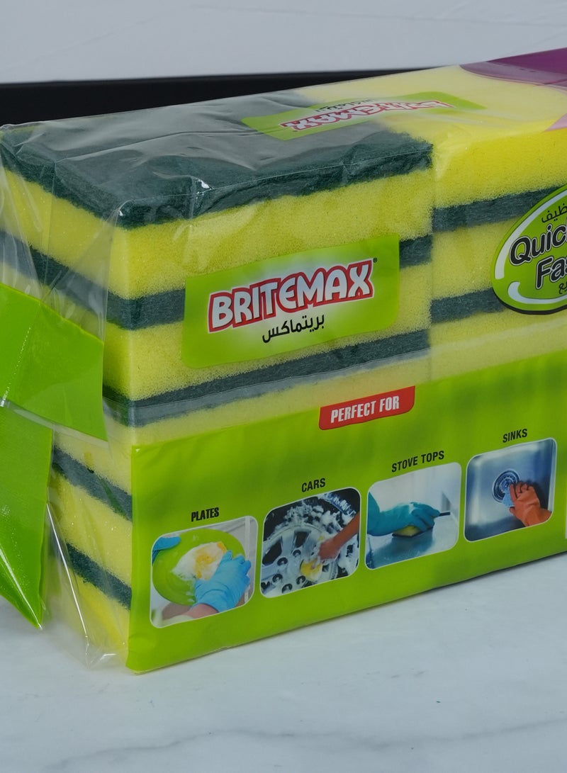 Homeway BRITEMAX SPONGE SCOURER-VALUE PACK 10PCS SP-210 Dish cleaner ,kitchen cleaner - Image 3