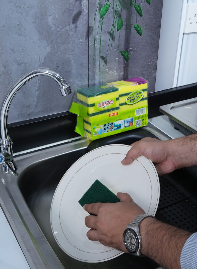 Homeway BRITEMAX SPONGE SCOURER-VALUE PACK 10PCS SP-210 Dish cleaner ,kitchen cleaner - Image 4