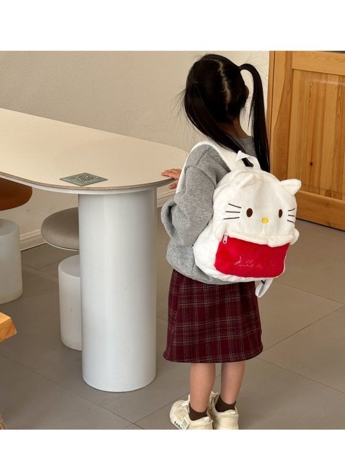 Sanrio Hello Kitty shape, crossbody bag, handbag, plush bag, children's handbag, red and white  - Image 1
