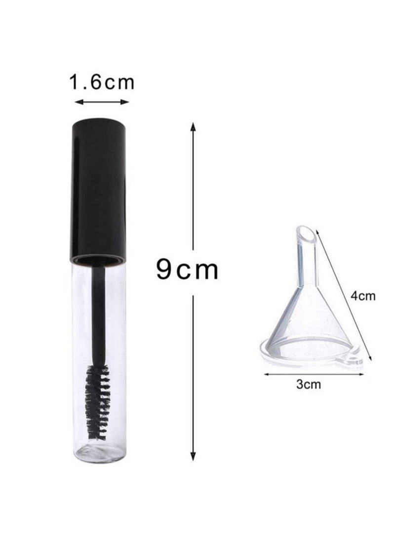 Captaintech - 10 ml Empty Mascara Tube,3 Pcs Eyeliner Tube and Lip Gloss Tubes, Black Eyelash Cream Container Bottle with Funnels Transfer Pipettes - Image 1