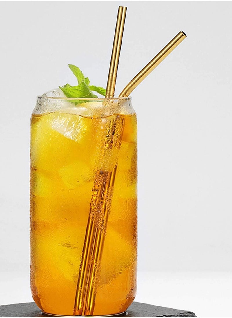 Generic - Reusable Stainless Steel Straws Set Eco-Friendly for Juices, Shakes, Cold Drinks, Party Drinking Glasses, Great Gift, 4 Piece with Cleaning Mat - Image 1