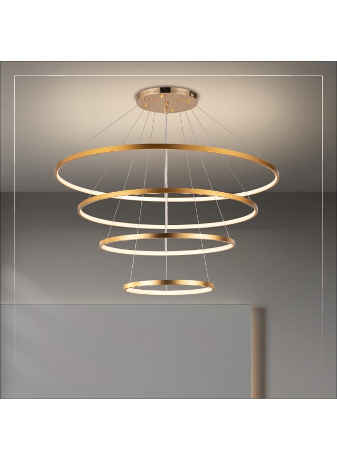 Best Power Modern LED Chandelier Light 6594 – 4 Rings (40cm, 60cm, 80cm, 100cm) – 3 Lighting Levels – 318W – Adjustable Height 100cm – Contemporary Ceiling Pendant for Living Room, Dining Room, and More - Image 2