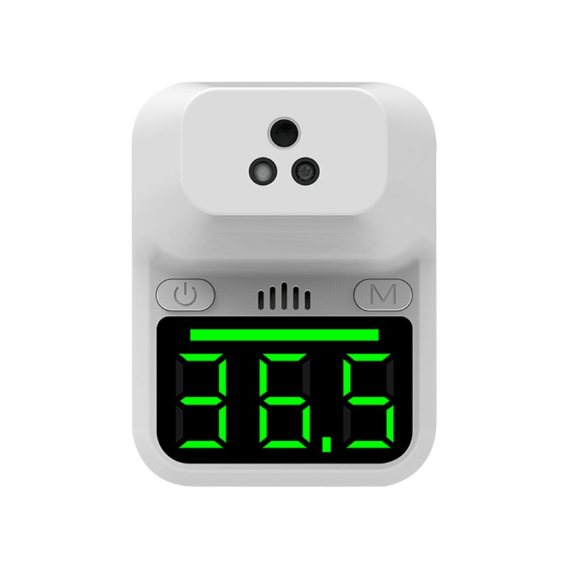 Non-Contact Digital Forehead Thermometer Wall-Mounted Infrared Thermometer °C / °F Unit Switch Voice Broadcast Fever Alarm for Office Factories School Shops Restaurants - Image 1