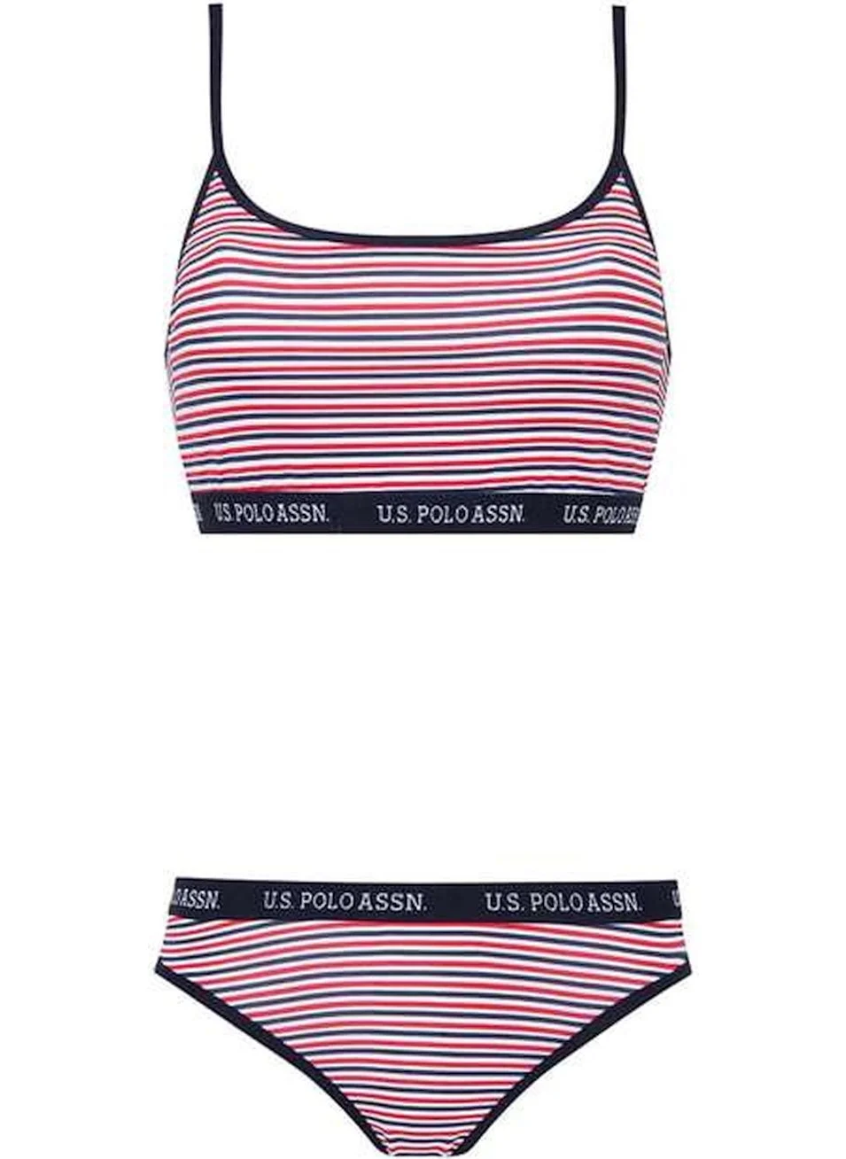 U.S. Polo Assn. 66250 Women's Navy Blue Bustier Briefs Set